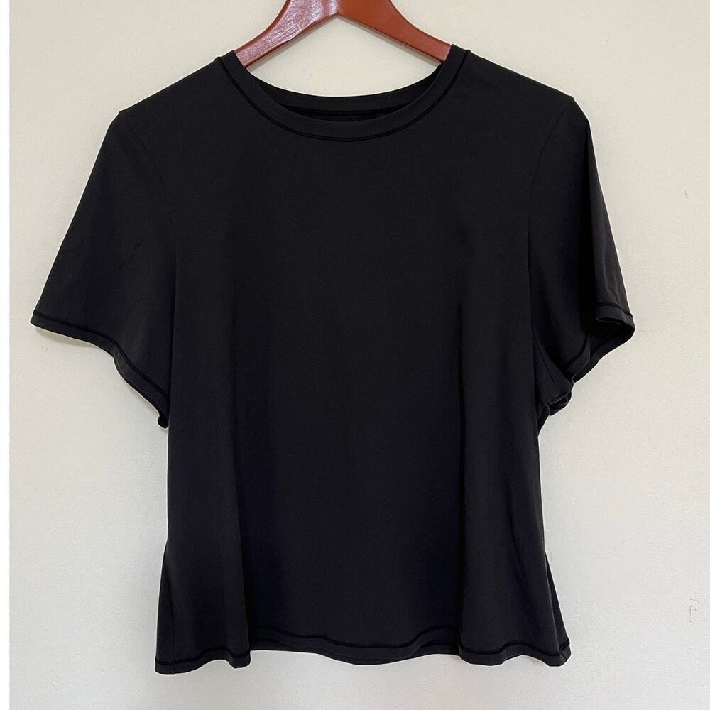 SKIMS Plus Sz 3X Black Stretch Short Sleeve T Shirt Fitted Minimalist Essential